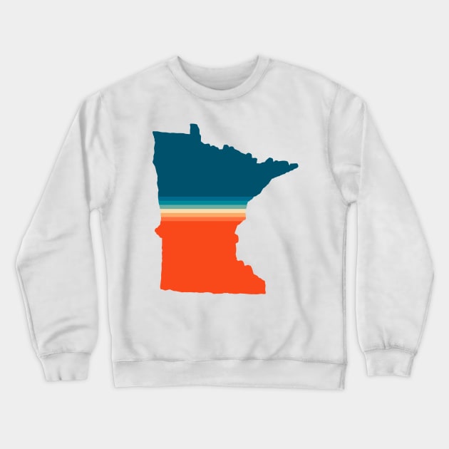 Minnesota State Retro Map Crewneck Sweatshirt by n23tees